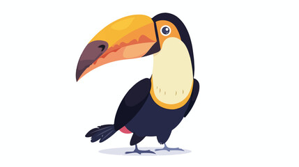 Cute toucan or tucan. Funny tropical bird with long