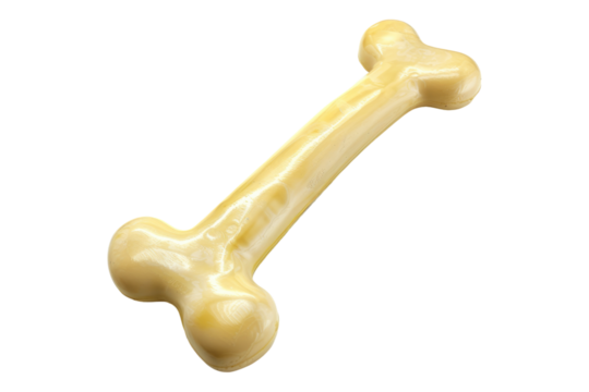 Rubber dog bone isolated on white background