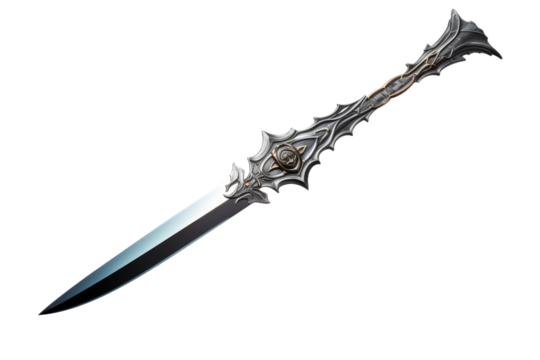 The Ethereal Blade of the White Avenger on a White or Clear Surface PNG Transparent Background.