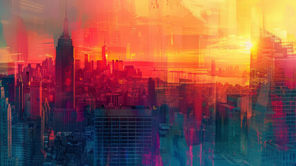 Fototapeta premium Urban Dreamscape with Abstract Elements