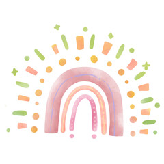 Obraz premium Boho rainbow pastel watercolor 