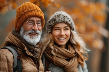 Fototapeta premium Elderly couples running outdoors