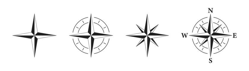 Compass icons, symbol. Vector compass illustration. © Cezar_911