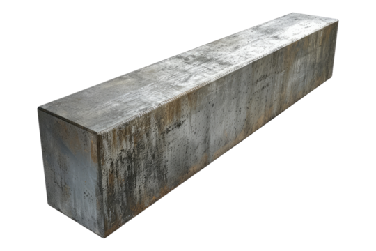 Steel box beam isolated on white background