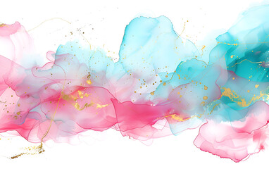 Alcohol ink abstract background Watercolor style text