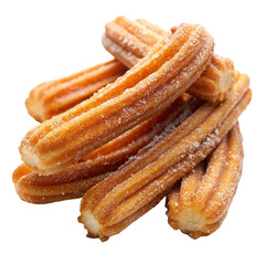 Three pieces of fried dough on transparent background