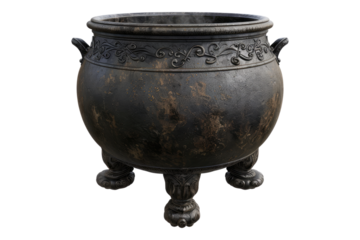 Witch cauldron isolated on white background