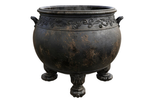 Witch cauldron isolated on white background