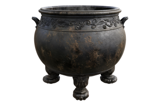 Witch cauldron isolated on white background