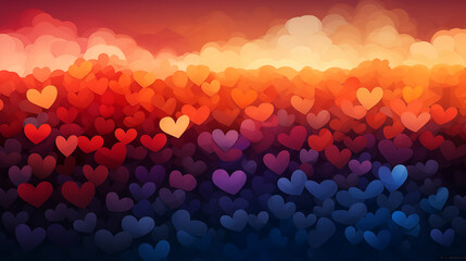 Hearts United: A Vibrant Pride Background for Love