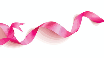 Pink ribbon on white background. Breast cancer awaren