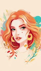 woman with hair background illustration