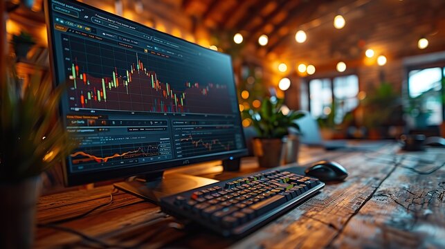 A close-up of a computer screen showing a positive growth trend in a graph. image