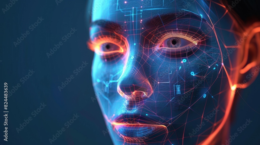 Poster facial recognition system with facial recognition interface and 3d scanning.