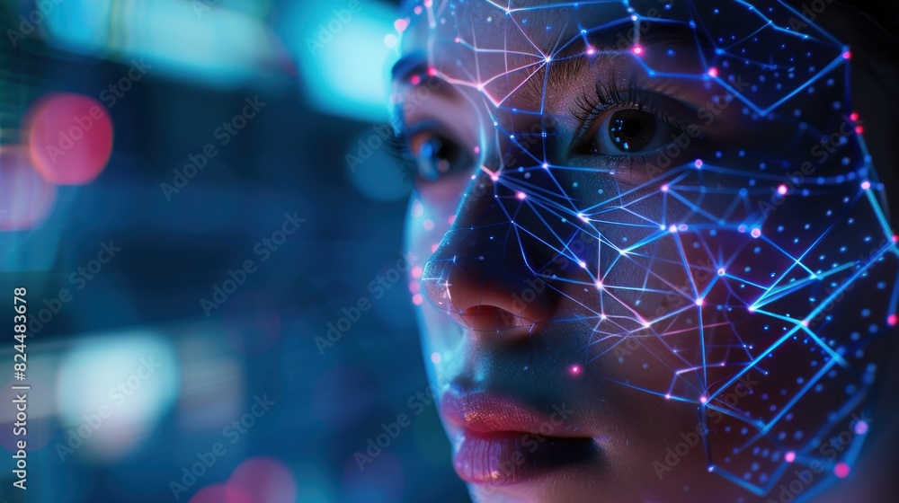 Poster facial recognition system with facial recognition interface and 3d scanning.