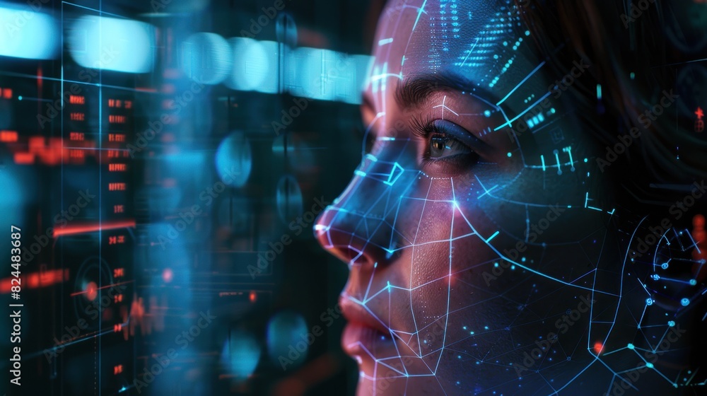 Poster facial recognition system with facial recognition interface and 3d scanning.