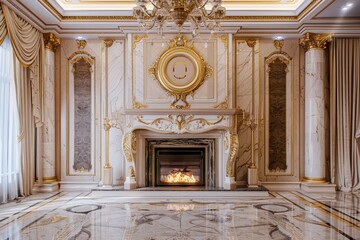 Naklejka premium Classical Fireplace Interior