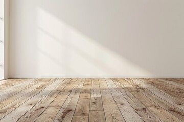 Empty bedroom interior background wooden floor created with Generative AI