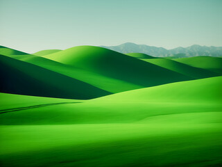 Obraz premium green field and blue sky