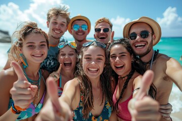 A group of young people taking selfies outdoors