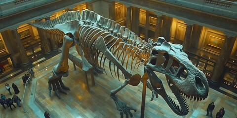dinosaur skeleton in the museum