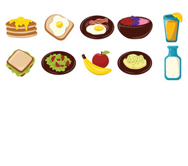 Healthy Breakfast Food Vector Set