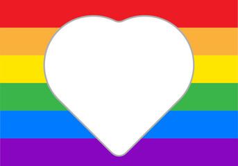 Corazón con la bandera del orgullo lgbtq+.