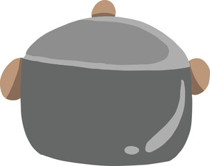 Obraz premium Cartoon about minimalist baking equipment Pot.eps