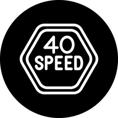 Vector Design 40 Speed Limit Icon Style