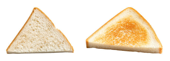 Triangular Bread Slices isolated on white
