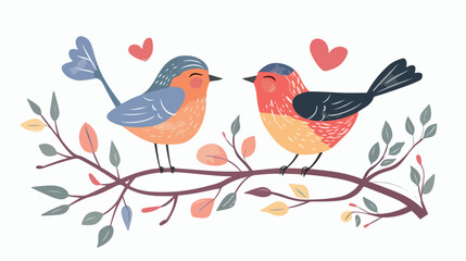 Romantic birds couple and Love is All You Need letter