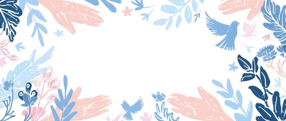 Minimalist Floral Doodle Border Design for World Cancer Day Awareness Messaging