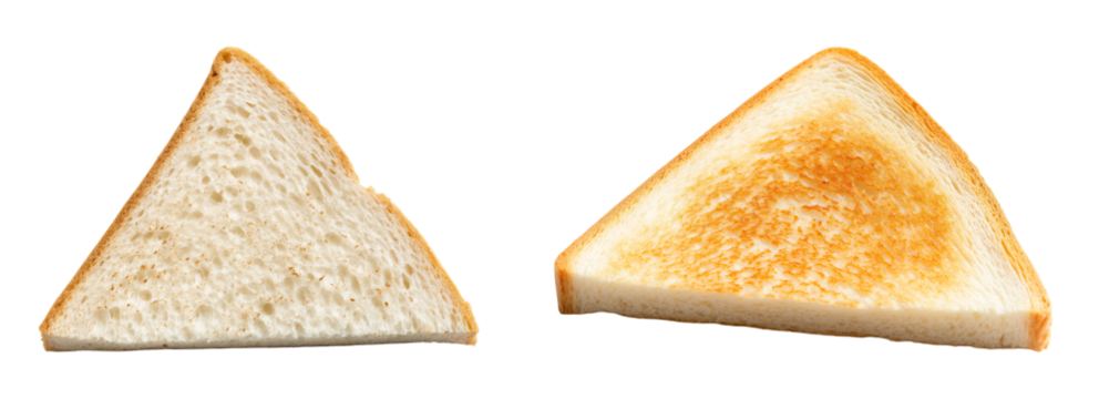 Triangular Bread Slices isolated on white