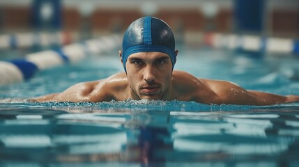 Aquatic athletes Swimming in a Pool