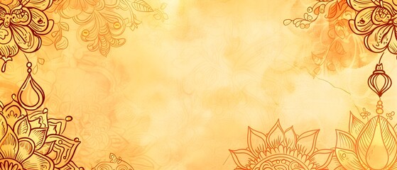 Ornate Diwali Doodle Page Border Design with Floral Mandalas and Diyas