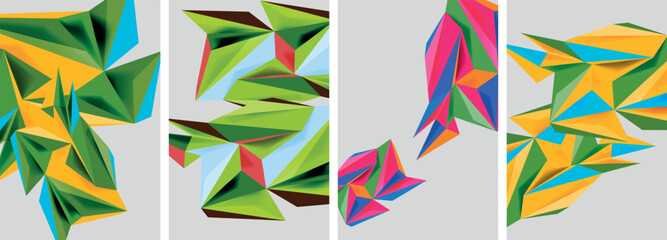 Triangle low poly mosaic posters. Vector illustration For Wallpaper, Banner, Background, Card, Book Illustration, landing page