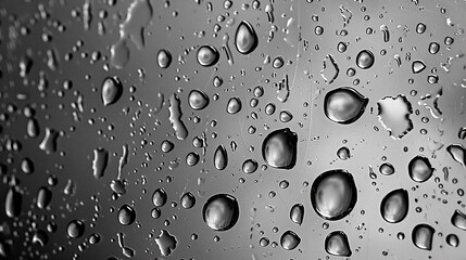 A close up of raindrops on a window