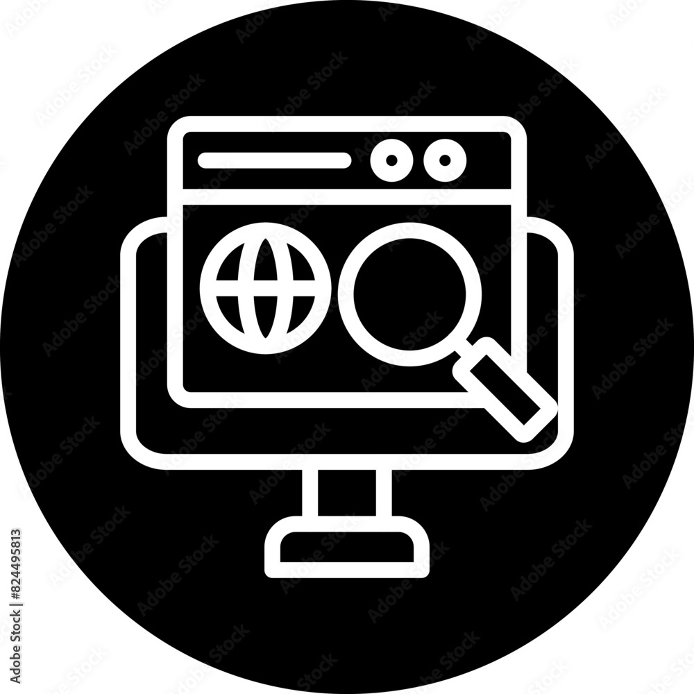 Poster vector design global search icon style
