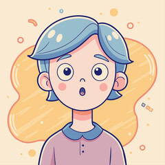 Minimalist person with a surprised expression, crafted in an adorable doodle style,  Generative AI