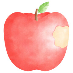 Red Apple, transparency illustration.