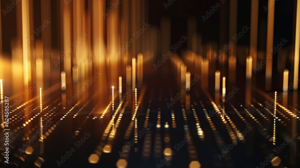Poster a sophisticated music equalizer seamless loop background with elegant, metallic bars gracefully sway