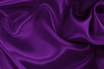 Fototapeta premium Purple fabric cloth texture for background and design art work, beautiful crumpled pattern of silk or linen.