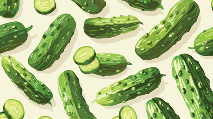 Seamless pattern with pickles or pickled cucumbers. background
