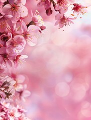 beautiful pink cherry blossom flowers in bloom