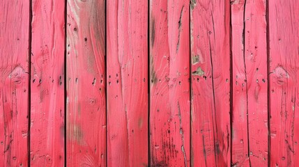 Vibrant red wooden planks background