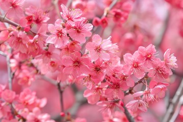 Obraz premium beautiful pink cherry blossoms in full bloom
