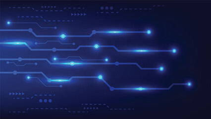 hi tech circuit board background. abstract futuristic line with blue light