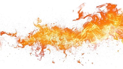 abstract background, Flame of fire isolated on white background, 3d illustration, Fire and burning flame isolated on white background for graphic design, Illustration of a burning fire flame

