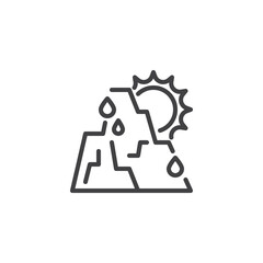 Melting Glacier line icon