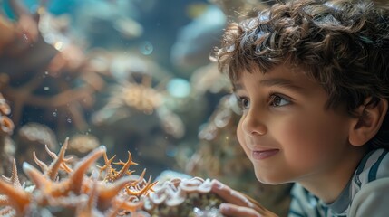 Show an educational program teaching children about the importance of ocean conservation and marine ecosystems, Close up